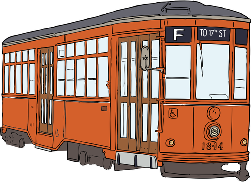 Milano tramvai de desen vector