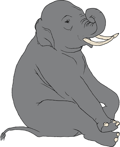 Sittande elefant