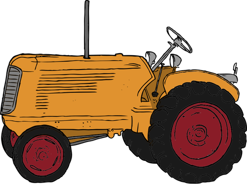 Vektor image av vintage traktor i farger