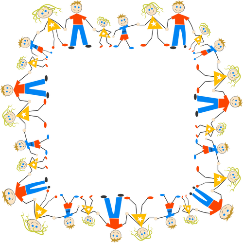 Image vectorielle famille sqaure
