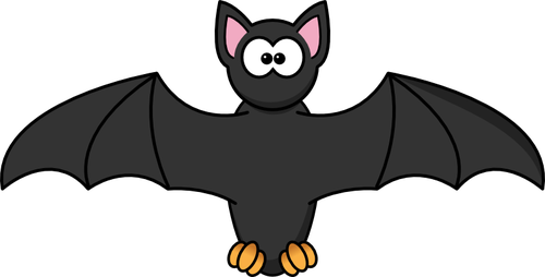 Dessin animé chauve-souris avec des yeux effrayants vector illustration