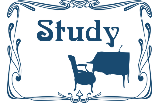 Study room door sign vector image