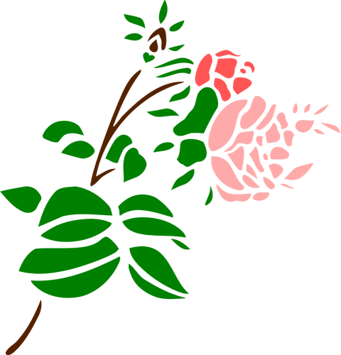 Stilisert rosa rose