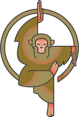 Mono de dibujos animados estilizada