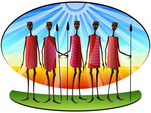 Stiliserade Masai människor vektorbild