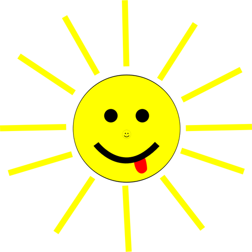 Dessin animé souriant soleil vecteur une image clipart