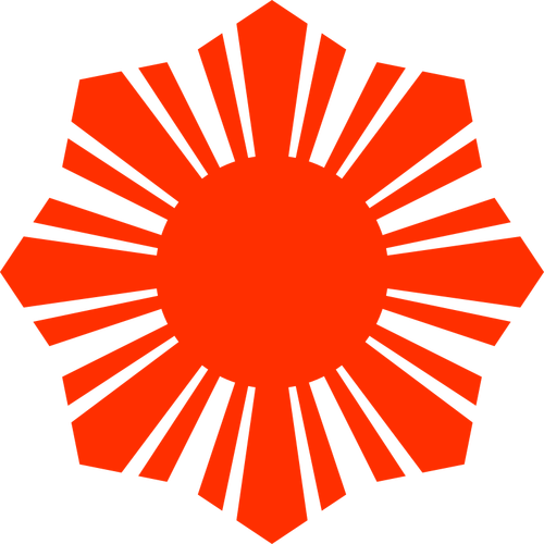 الفلبين العلم الشمس رمز أحمر صورة ظلية رسم ناقلات