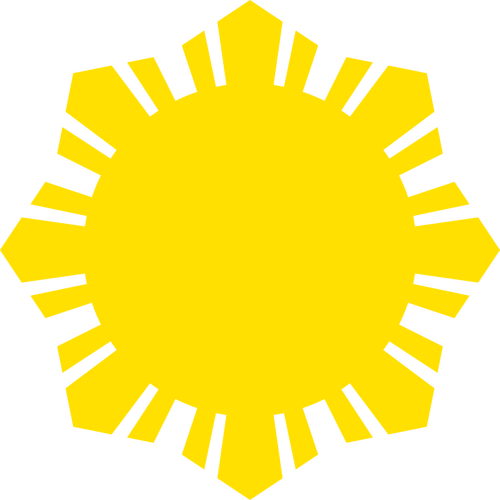 Bandeira filipina sol símbolo amarelo silhueta vector clip-art