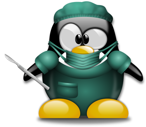 Pingviini kirurgi vektori kuva