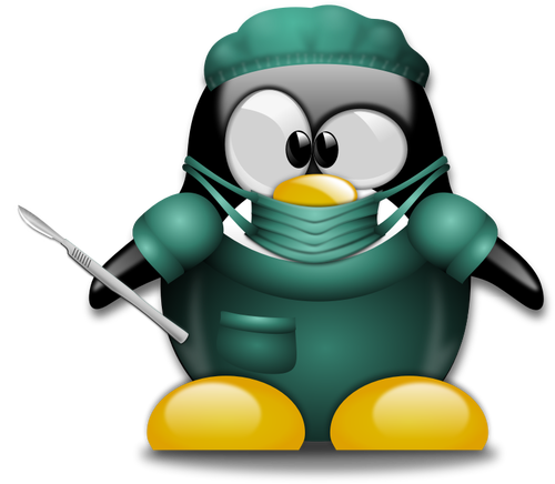 Penguin surgeon vector image