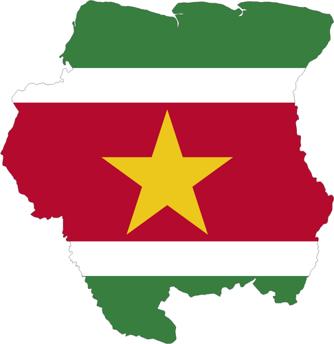 Карта и флаг Суринама