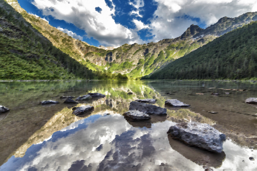 Lavina jezero Glacier National Park