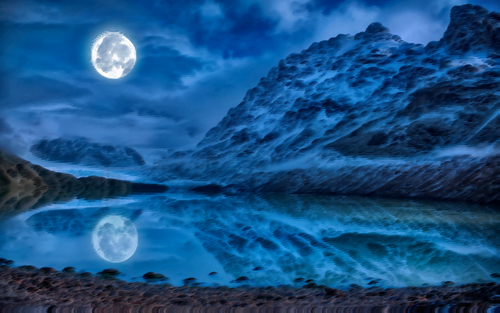 Сюрреалистический мистические лунного полночь