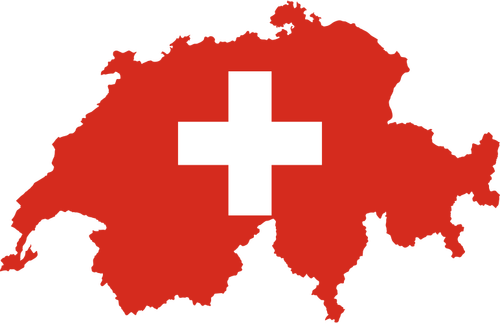Mapa Szwajcaria i flagi