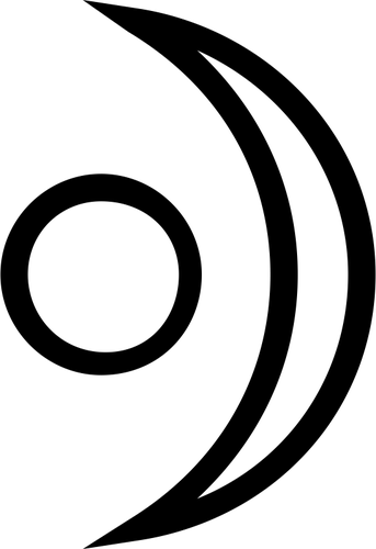 Векторная графика Луны и точка Древний священный символ