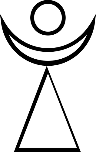 Ancient religious symbol with crescent