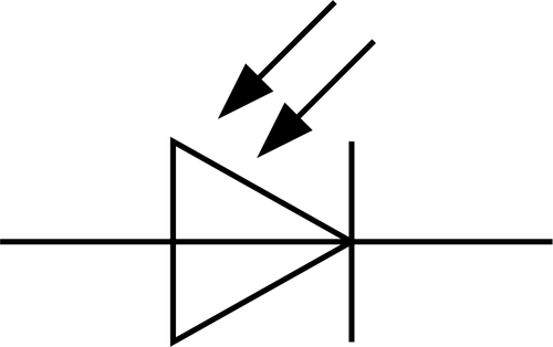 आईईसी photodiode प्रतीक वेक्टर ड्राइंग