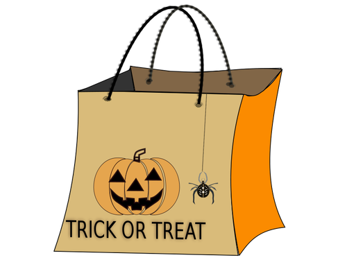 Vector drawing of halloween bag