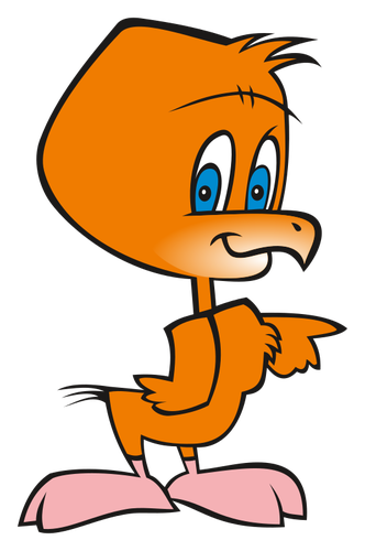 Cartoon orange fågel