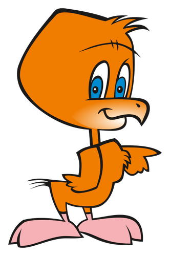 Cartoon orange Vogel