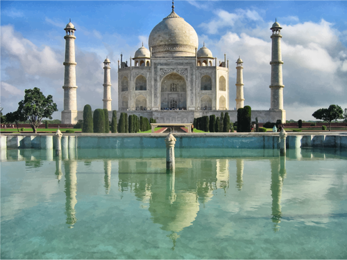 Taj Mahal avec la réflexion sur l