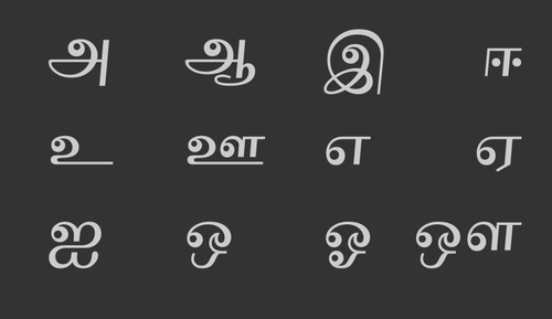 Tamil samogłosek