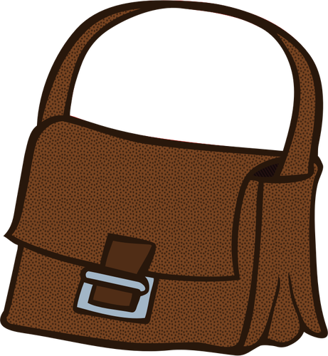 Bolsa marrom linha art vector imagem