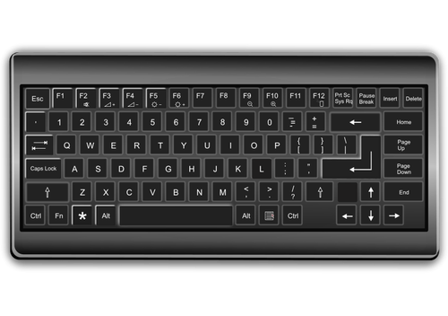 Teclado blanco y negro con Imágen Vectorial