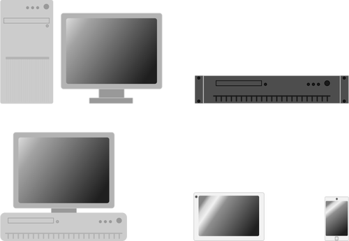 Dispositivos en línea vector de la imagen