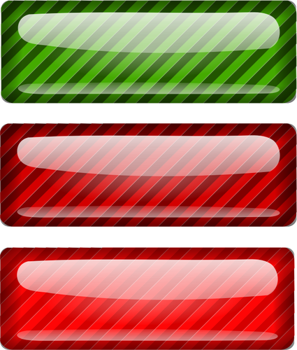 Três despojado vermelho e retângulos verdes de desenho de vetor