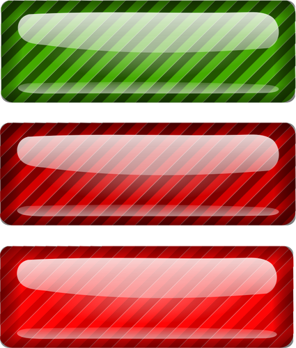 Trois déshabillé rouge et verts rectangles vector dessin