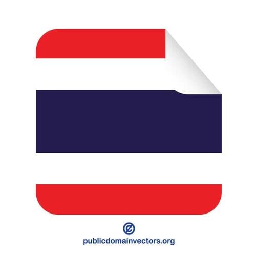 Fyrkantiga klistermärke med flagga Thailand