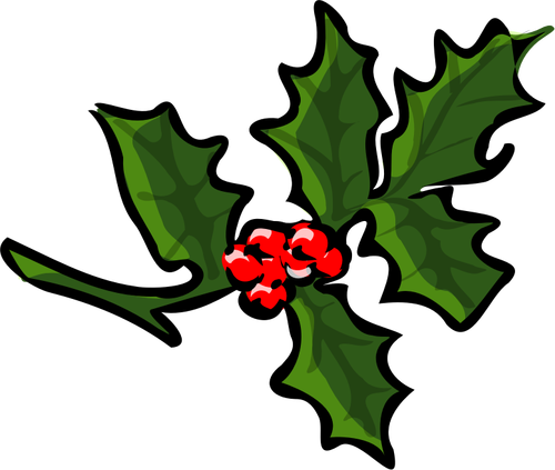 Wektor clipart oddziału holly