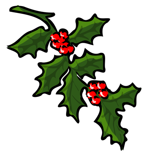 Holly tree for Xmas vector