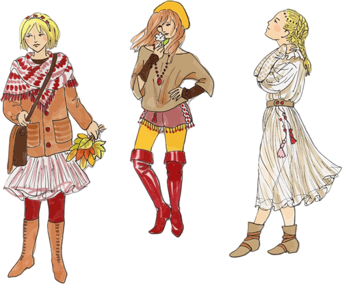 Three Fashionable Girls