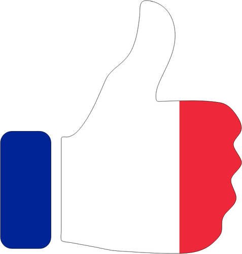 Kciuk w górę z flaga francuski