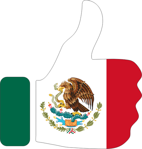 Tummen upp med mexikanska flaggan