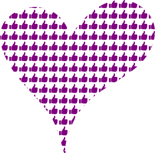 Purple heart avec les pouces vers le haut