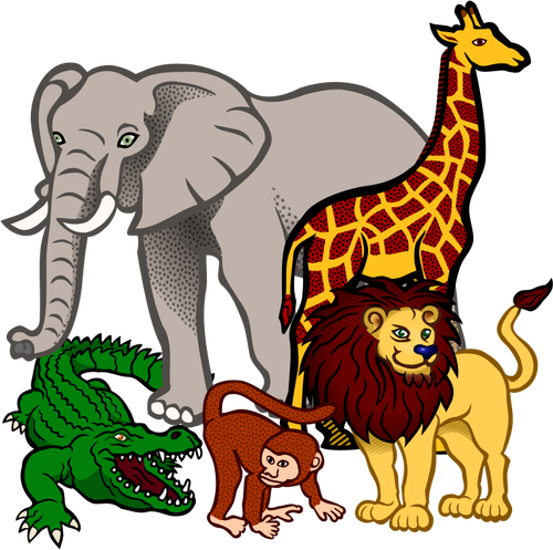 Afrikkalaisten eläinten vektorikuva