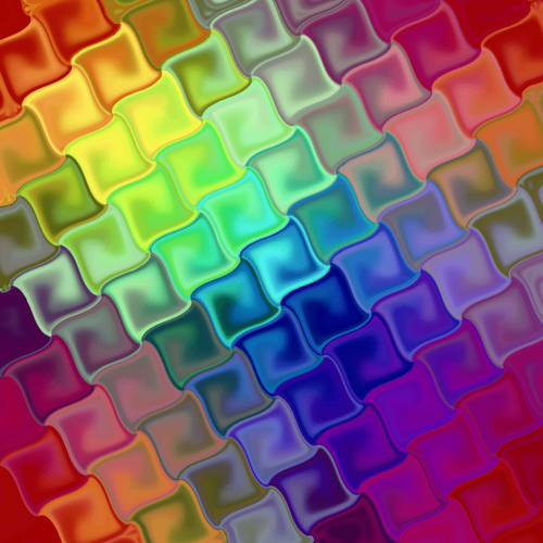 虹色のタイル パターン