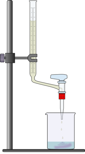 Disegno di vettore di titolazione in esperimento di laboratorio