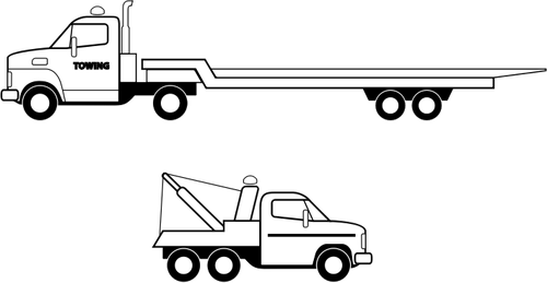 Rimorchio camion vector linea arte