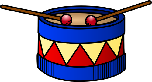 Vektor Klipart červené a modré bubnu