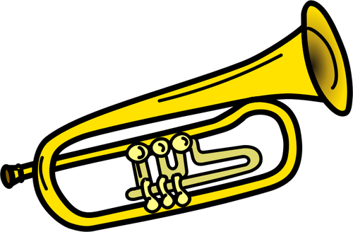 Gul trumpet line art vektor illustration