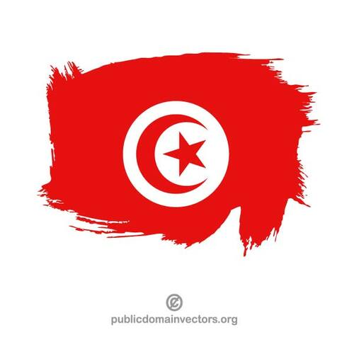 Painted flag of Tunisia