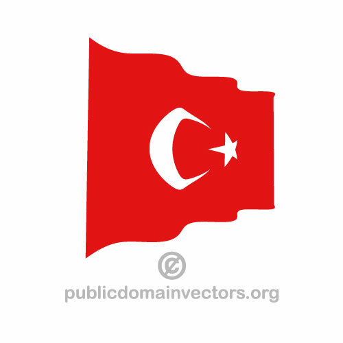 Waving Turkish vector flag