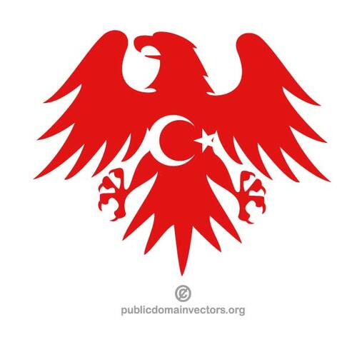 Орел с турецким флагом