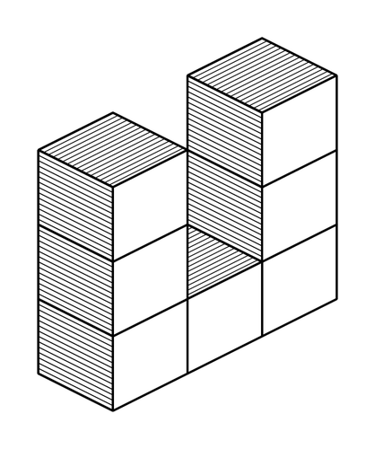 रंग के लिए काले और सफेद cubes