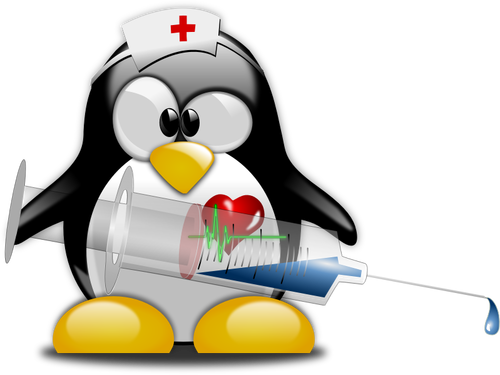 Tux-Krankenschwester-Vektor-illustration