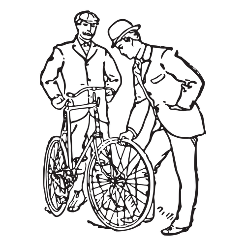 两名男子和一辆自行车